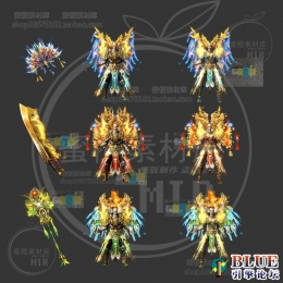 花旗屠龙，扇子，法杖