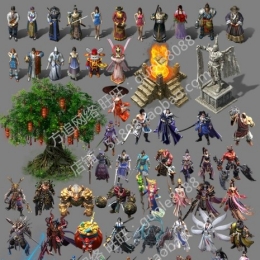 传奇NPC素材 92个人物每组60张PNG序列帧-BLUE引擎